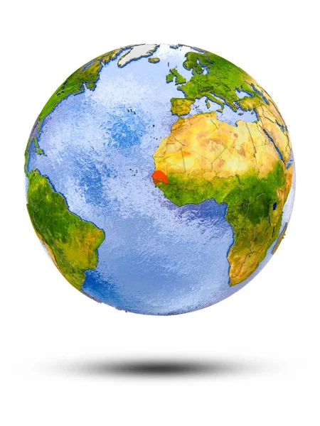 Senegal Globe Shadow Isolated White Background Illustration — Stock Photo, Image