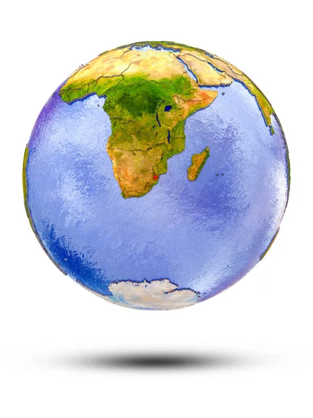 Swaziland Globe Shadow Isolated White Background Illustration — Stock Photo, Image