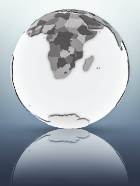 Svaziland yüzeyinde yansıtan dünya üzerinde bayrak ile. 3D çizim.