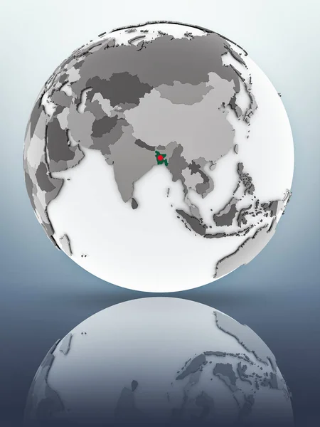 Бангладеш Прапором Всьому Світу Відображають Поверхні Ілюстрація — стокове фото
