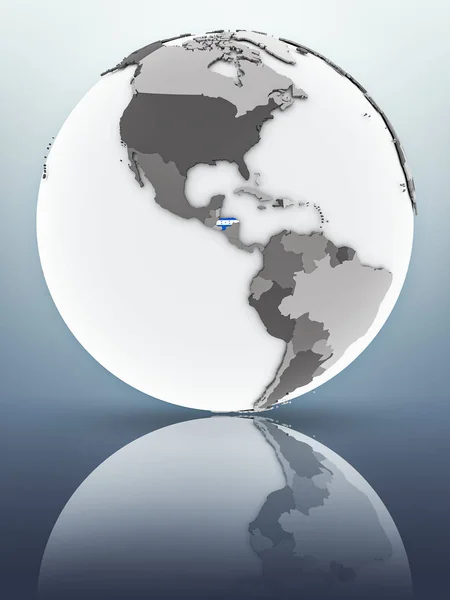 Honduras Flag Globe Reflecting Surface Illustration — Stock Photo, Image