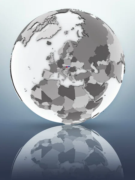 Slovakia Flag Globe Reflecting Surface Illustration — Stock Photo, Image