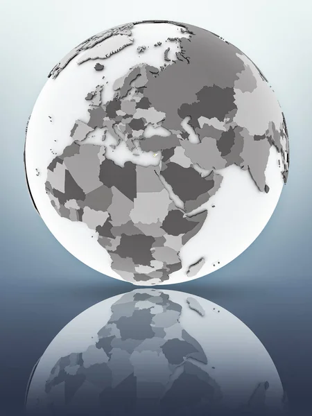 Cyprus Flag Globe Reflecting Surface Illustration — Stock Photo, Image