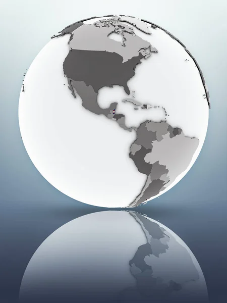 Belize Flag Globe Reflecting Surface Illustration — Stock Photo, Image