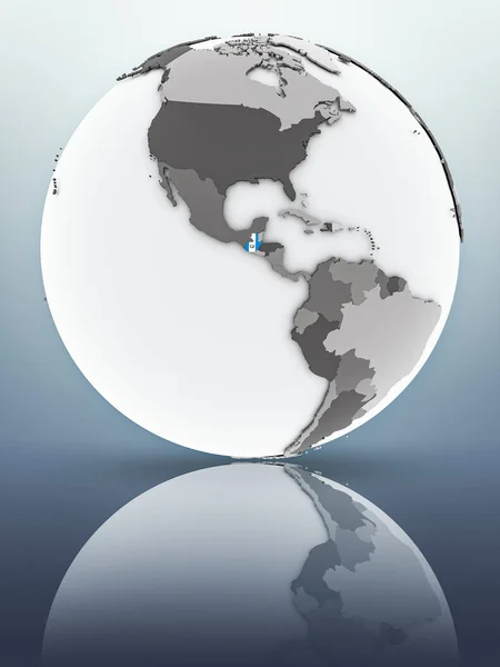 Guatemala Flag Globe Reflecting Surface Illustration — Stock Photo, Image