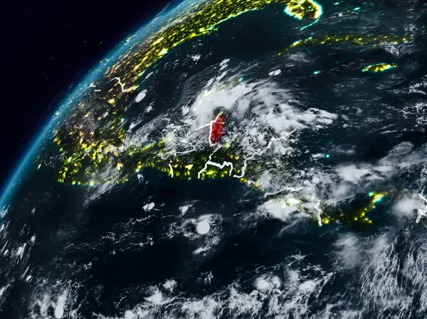 Беліз Планеті Земля Вночі Видимими Кордони Ілюстрації Елементи Цього Зображенні — стокове фото