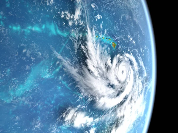 Ураган Lane Переглядали Космосу Наближається Гаваї Серпні 2018 Році Ілюстрації — стокове фото