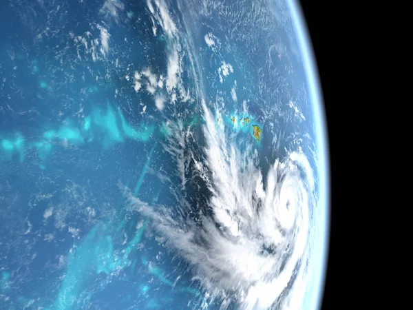 Massive Hurricane Lane Centro Pacífico Aproximando Havaí Agosto 2018 Ilustração — Fotografia de Stock