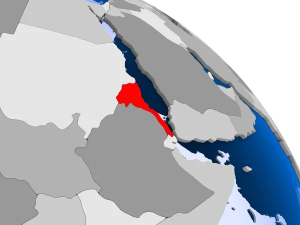 Illustration Eritrea Rött Jordglob Med Öppet Hav Illustration — Stockfoto