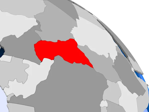 Orta Afrika Kırmızı Şeffaf Okyanuslar Ile Dünya Üzerinde Vurgulanan Illustration — Stok fotoğraf