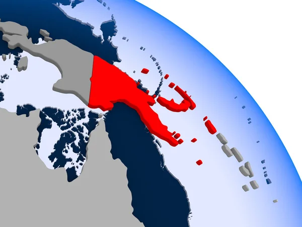 Llüstrasyon Papua Yeni Gine Kırmızı Şeffaf Okyanuslar Ile Dünya Üzerinde — Stok fotoğraf