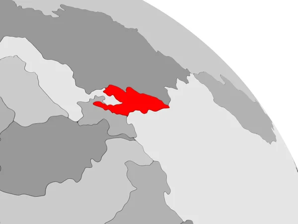 Ilustracja Kirgistanu Zaznaczone Czerwono Globus Przezroczystym Oceanów Ilustracja — Zdjęcie stockowe