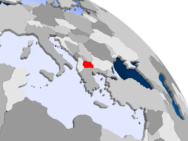 Illustration Macedonia Highlighted Red Globe Transparent Oceans Illustration — Stock Photo, Image