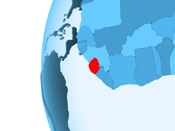 Representación Sierra Leona Rojo Sobre Globo Político Azul Con Océanos — Foto de Stock