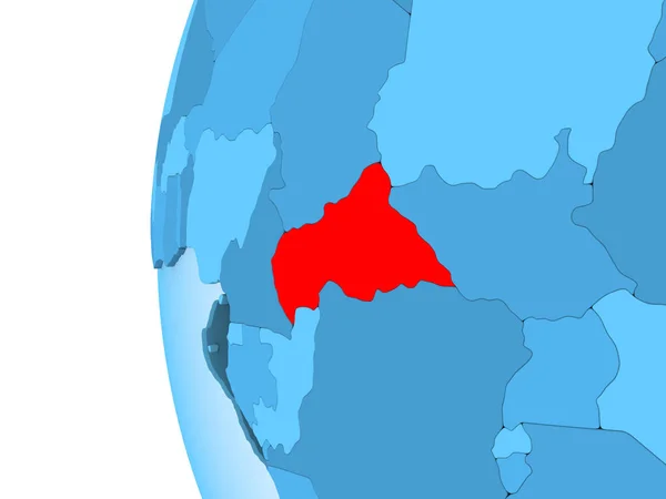 Darstellung Von Zentralafrika Rot Auf Blauem Politischem Globus Mit Transparenten — Stockfoto