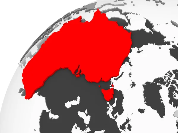 Map Australia Red Grey Political Globe Transparent Oceans Illustration — Stock Photo, Image