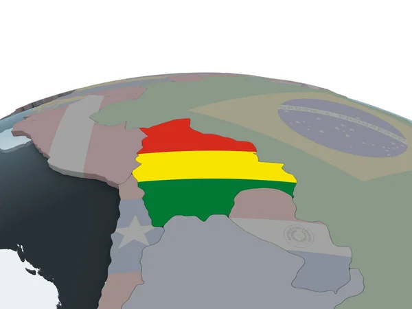 Bolivia Political Globe Embedded Flag Illustration — Stock Photo, Image