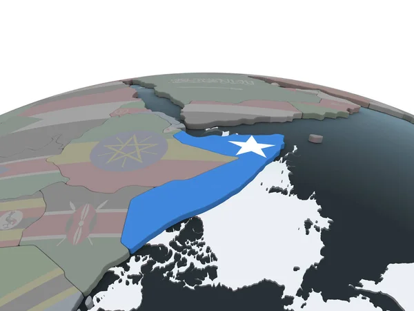 Szomália Politikai Világ Beágyazott Zászló Illusztráció — Stock Fotó