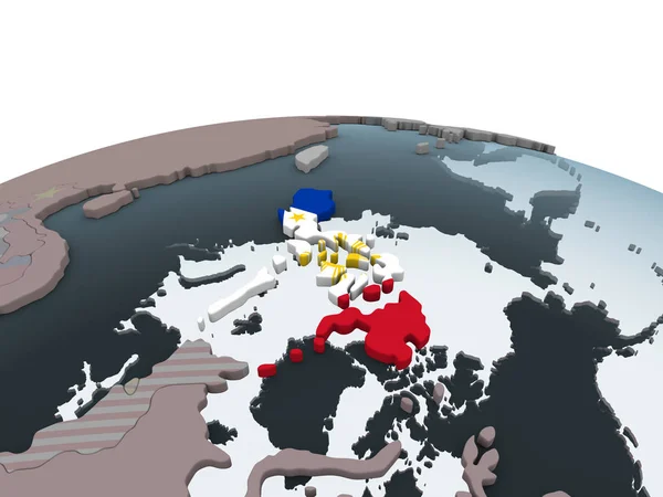 Beágyazott Zászló Politikai Globe Fülöp Szigetek Illusztráció — Stock Fotó