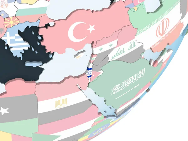 Auf Einem Hellen Politischen Globus Mit Eingebetteter Flagge Illustration — Stockfoto