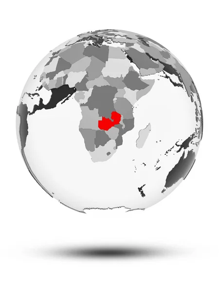 Zambie Sur Globe Avec Des Océans Translucides Isolés Sur Fond — Photo