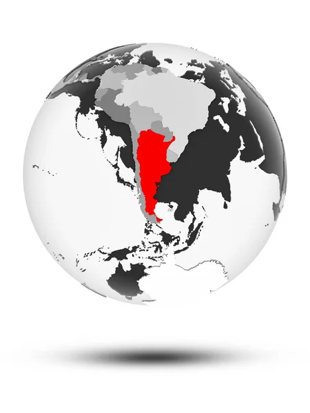 Argentina Globe Translucent Oceans Isolated White Background Illustration — Stock Photo, Image