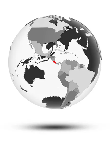 Costa Rica Globe Translucent Oceans Isolated White Background Illustration — Stock Photo, Image