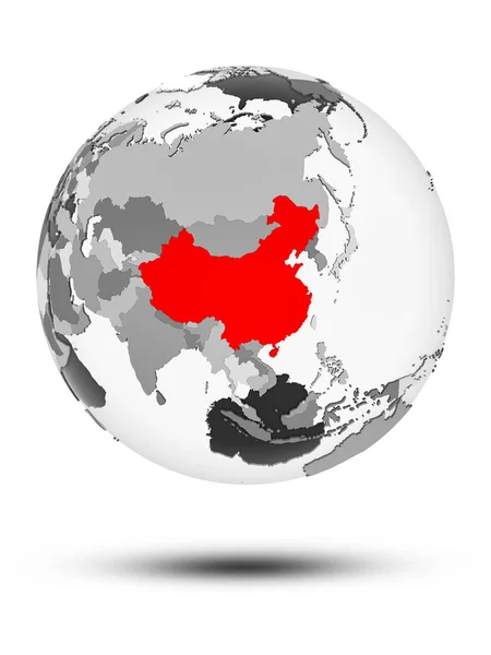 China Globo Com Oceanos Translúcidos Isolados Sobre Fundo Branco Ilustração — Fotografia de Stock