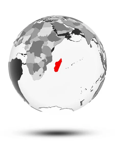 Madagascar Globe Translucent Oceans Isolated White Background Illustration — Stock Photo, Image