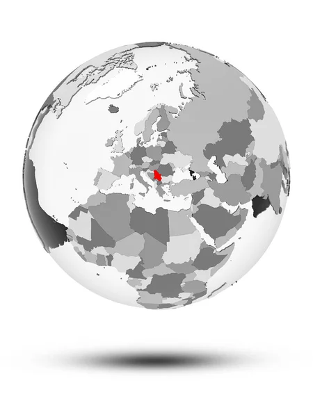 Serbia Globe Translucent Oceans Isolated White Background Illustration — Stock Photo, Image