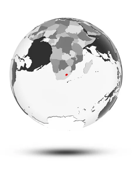 Lesotho Globe Translucent Oceans Isolated White Background Illustration — Stock Photo, Image