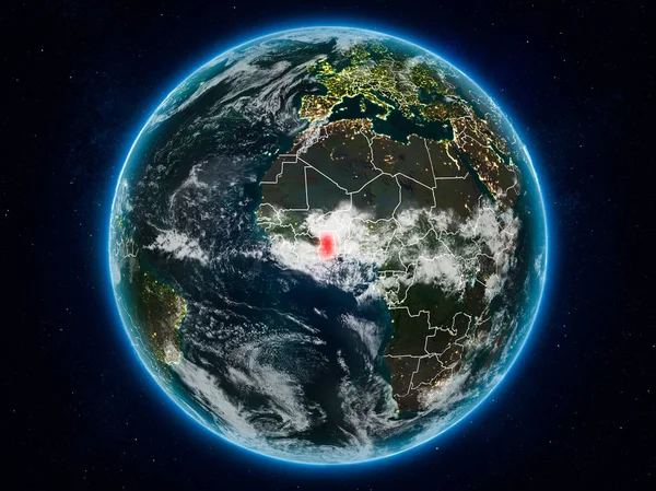Ghana Vesmíru Planetě Zemi Noci Hranice Viditelné Země Obrázek Prvky — Stock fotografie