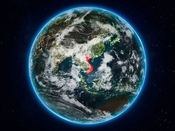 Vietnam Místa Planetě Zemi Noci Hranice Viditelné Země Obrázek Prvky — Stock fotografie
