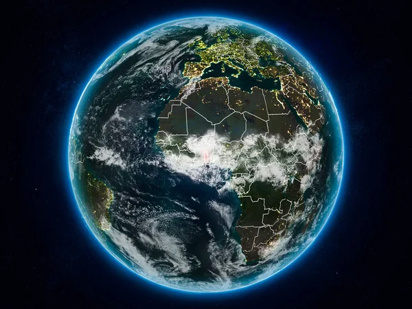 Togo Místa Planetě Zemi Noci Hranice Viditelné Země Obrázek Prvky — Stock fotografie