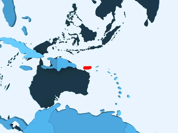 Puerto Rico Ban Piros Kék Politikai Térképen Átlátszó Óceánok Illusztráció — Stock Fotó