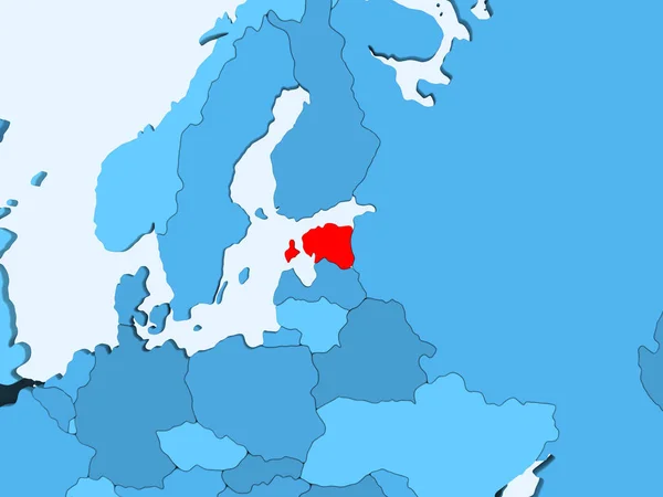 Estonia Czerwonego Niebieski Polityczna Mapa Przezroczystym Oceanów Ilustracja — Zdjęcie stockowe