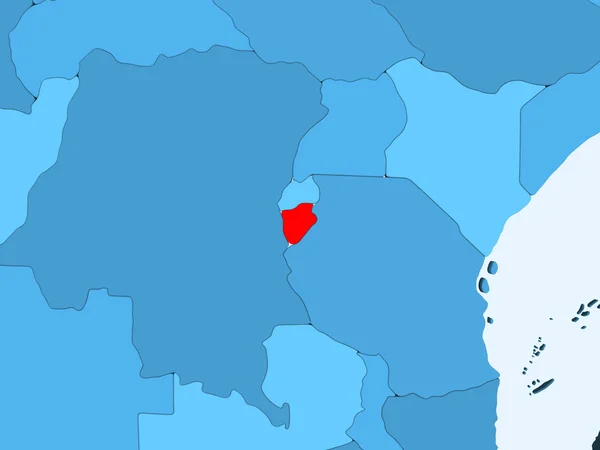 Μπουρούντι Κόκκινο Μπλε Πολιτικό Χάρτη Διαφανή Ωκεανούς Απεικόνιση — Φωτογραφία Αρχείου