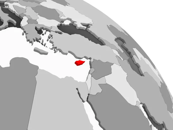 Render Cyprus Red Grey Political Globe Transparent Oceans Illustration — Stock Photo, Image