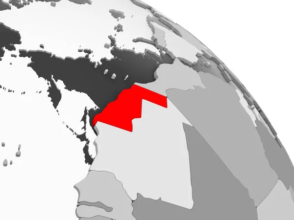 Render Van Westelijke Sahara Het Rood Grijs Politieke Wereldbol Met — Stockfoto