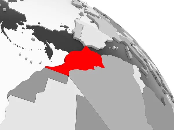 Изображение Марокко Красном Сером Политическом Глобусе Прозрачными Океанами Иллюстрация — стоковое фото