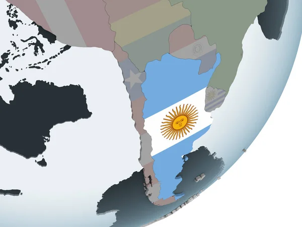 Argentina Political Globe Embedded Flag Illustration — Stock Photo, Image