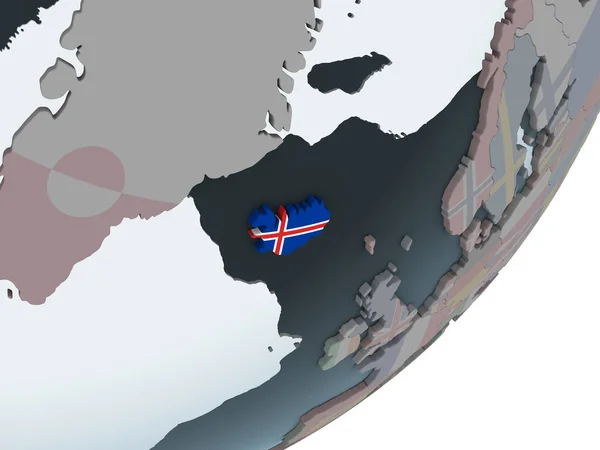 Ισλανδία Πολιτική Σφαίρα Ενσωματωμένο Σημαία Απεικόνιση — Φωτογραφία Αρχείου