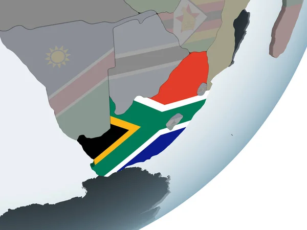 South Africa Political Globe Embedded Flag Illustration — Stock Photo, Image