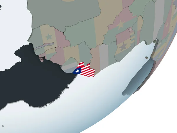 Liberia Political Globe Embedded Flag Illustration — Stock Photo, Image