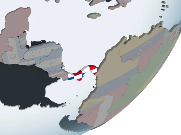 Панама Политическом Глобусе Встроенным Флагом Иллюстрация — стоковое фото