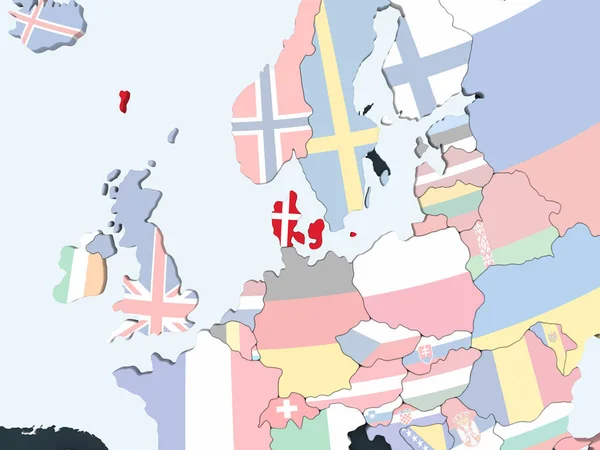 Zeichen Auf Einem Hellen Politischen Globus Mit Eingebetteter Flagge Illustration — Stockfoto