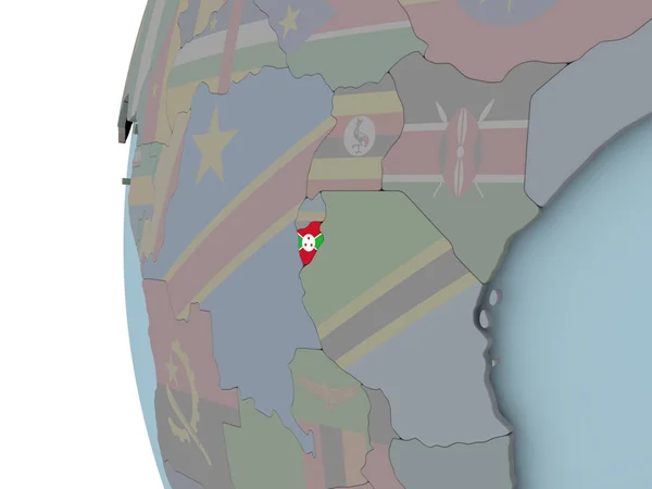 Burundi Embedded Flag Political Globe Illustration — Stock Photo, Image