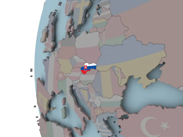 Eslovaquia Con Bandera Incrustada Mundo Político Ilustración — Foto de Stock