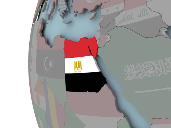 Egypte Met Ingesloten Vlag Politieke Wereld Illustratie — Stockfoto
