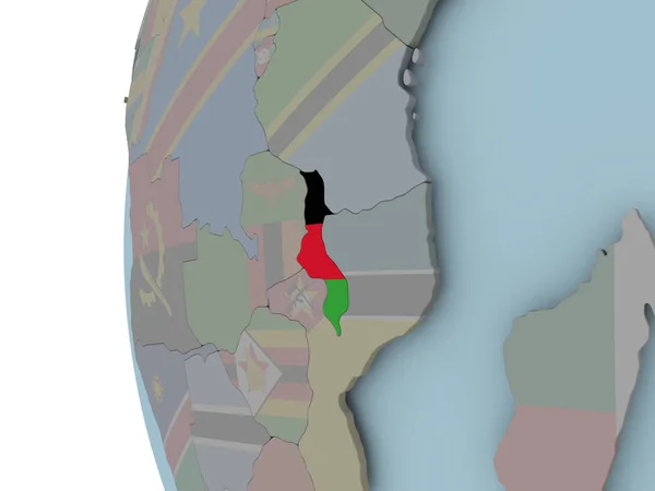 Malawi Met Ingesloten Vlag Politieke Wereld Illustratie — Stockfoto